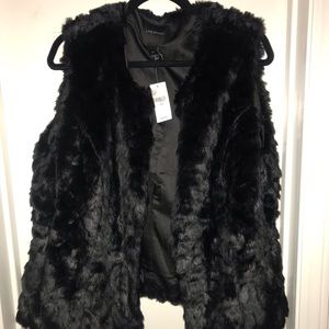 Black fur vest